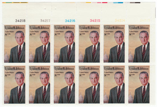 Scott #1503 Lyndon B Johnson Plate Block