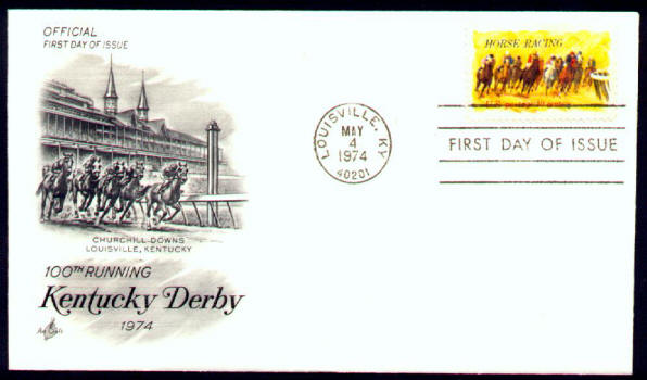 Scott #1528 100th Running Kentucky Derby First Day Cover