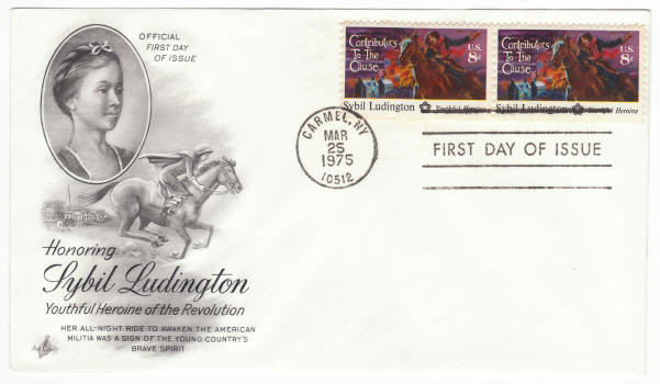 Scott #1559 Sybil Ludington First Day Cover