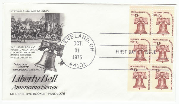 Scott #1595a Liberty Bell Moved Booklet Pane First Day Cover