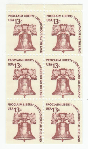 Scott #1595a Liberty Bell Booklet Pane