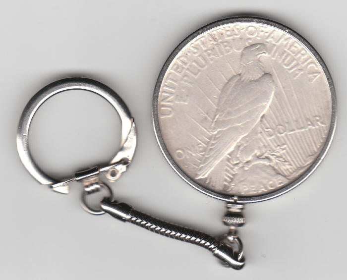 1926 S Peace Silver Dollar Keychain reverse