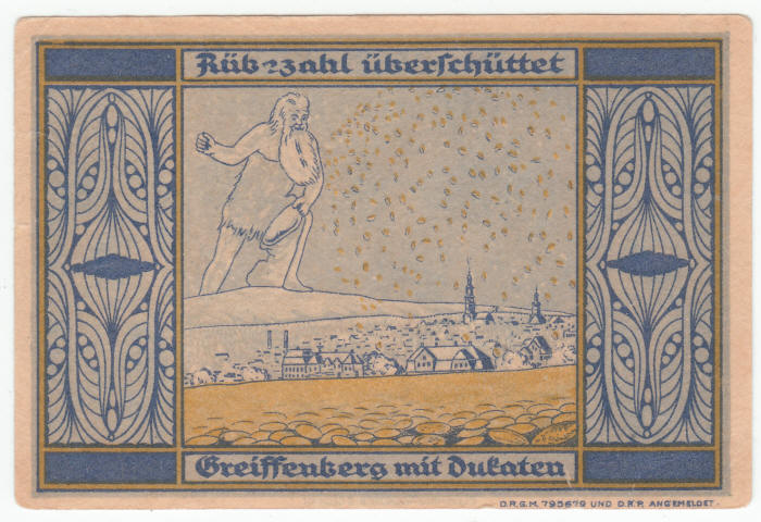 192X Germany 5 Mark Note back