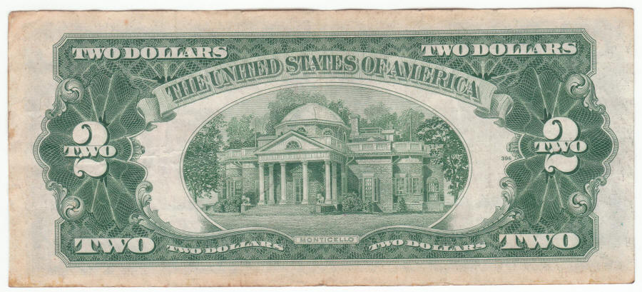 1953 US Jefferson Two Dollar Star Replacement Bill