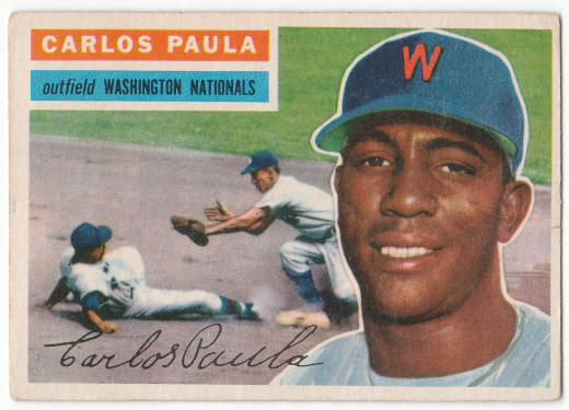 1956 Topps #4 Carlos Paula front