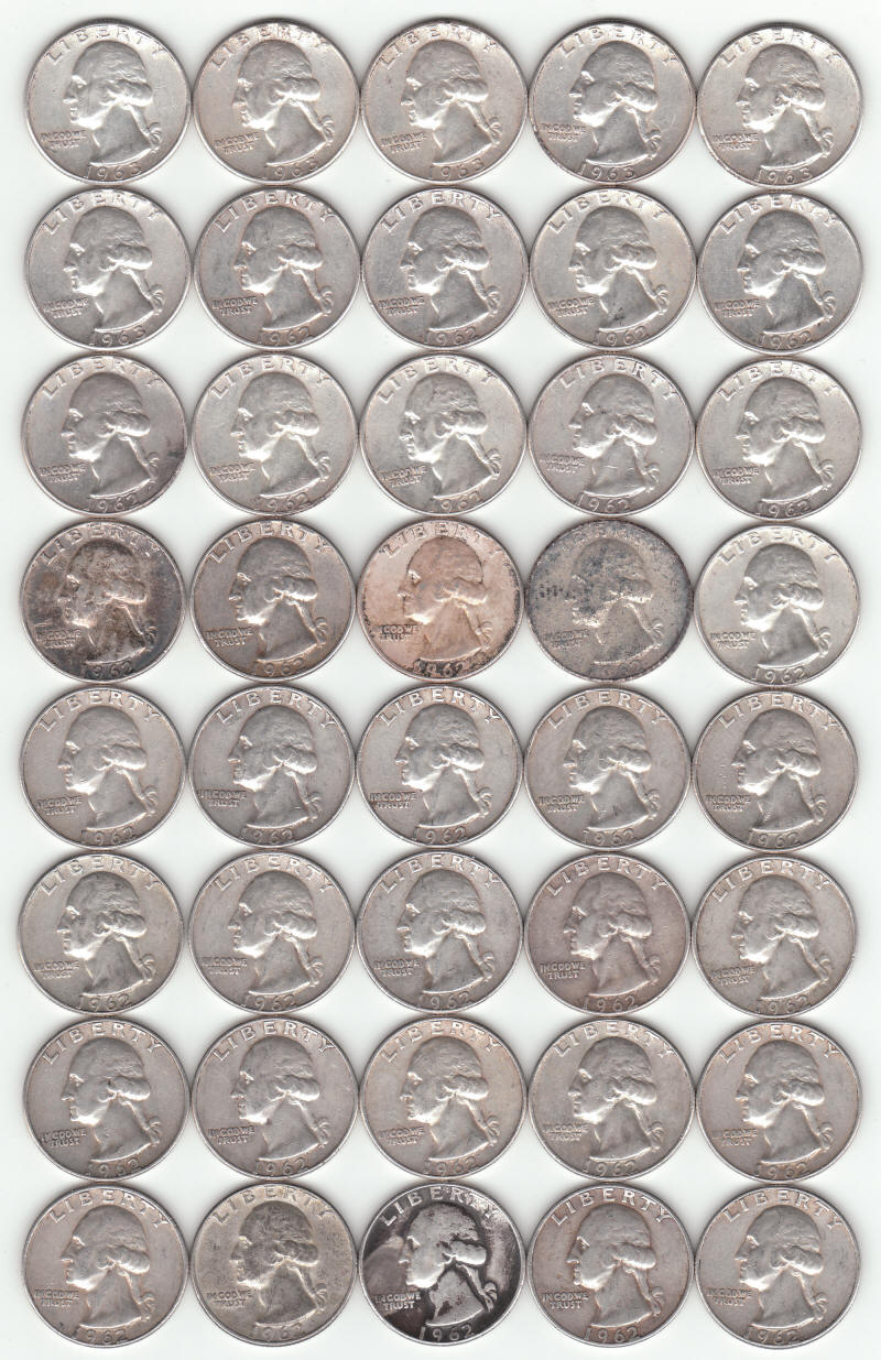 1962 1963 United States Silver Washington Quarters obverse