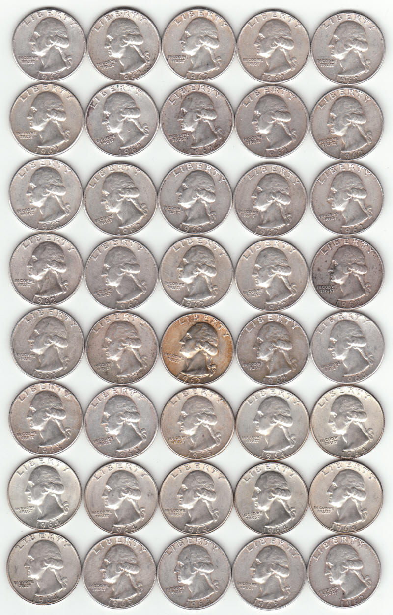 1962 1963 1964 United States Silver Washington Quarters obverse