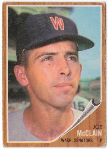 1962 Topps Baseball #324 Joe McClain front