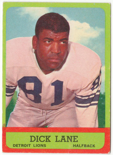 1963 Topps Football #32 Dick Lane front