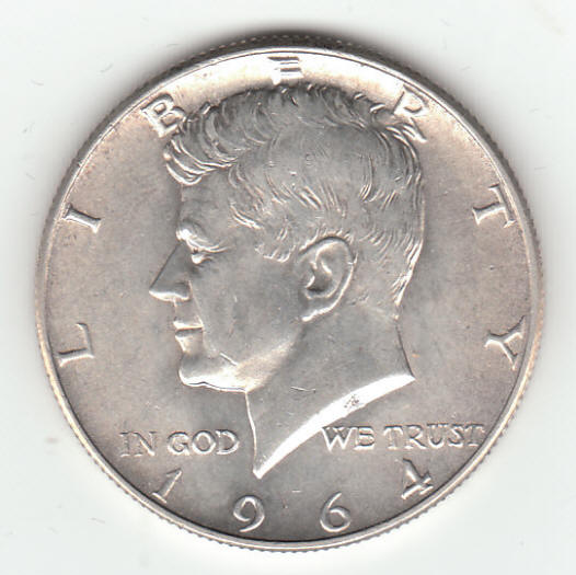 1964 D Kennedy US Silver Half Dollar obverse