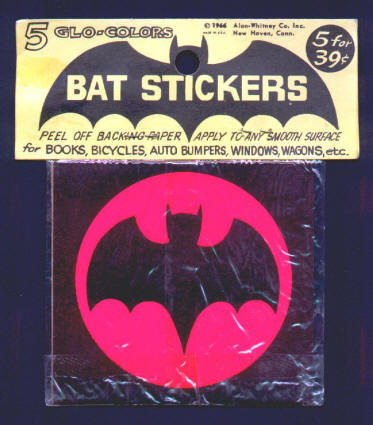 Batman Bat Stickers 1966 pink