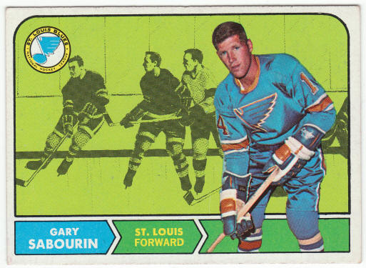 1968-69 Topps Hockey #117 Gary Sabourin Rookie Card