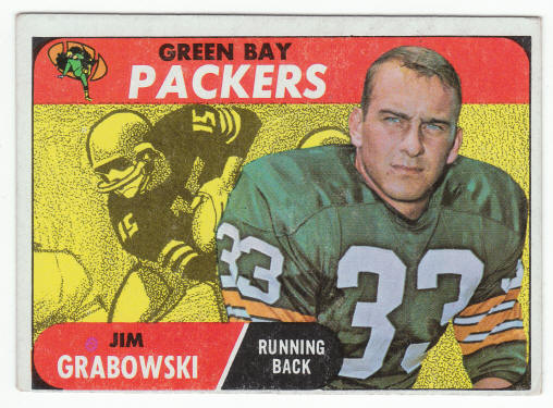 1968 Topps Football #183 Jim Grabowski Rookie Card