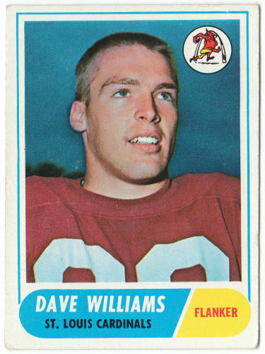 1968 Topps Football #218 Dave Williams Rookie Card
