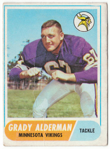 1968 Topps Football #3 Grady Alderman