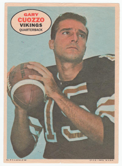 1968 Topps Gary Cuozzo Insert Poster #9