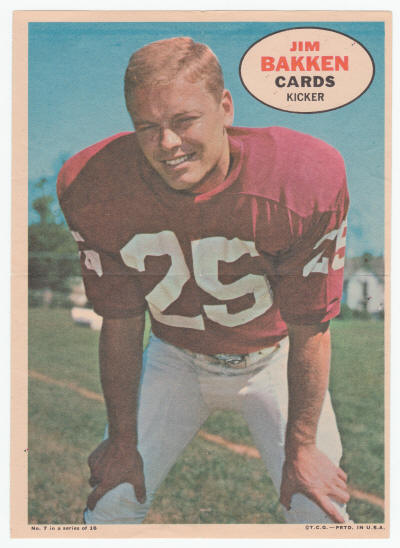 1968 Topps Jim Bakken Insert Poster #7