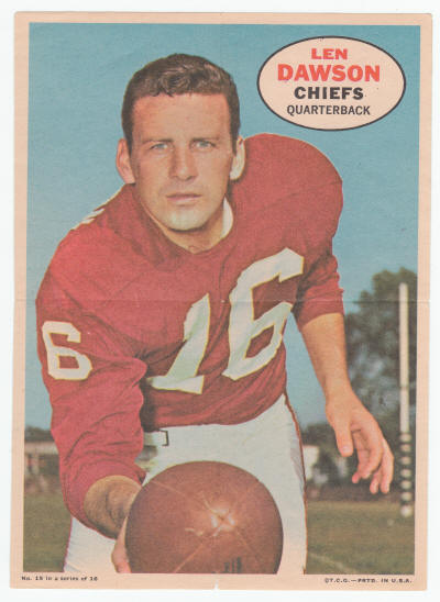 1968 Topps Len Dawson Insert Poster #15
