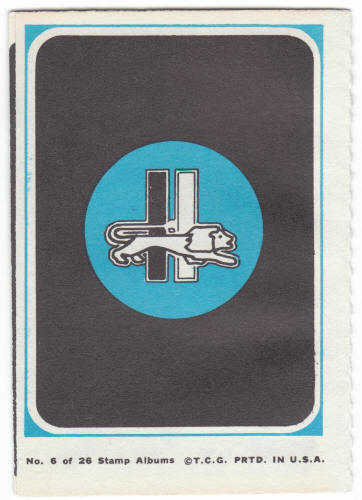 1969 Topps Detroit Lions 4-in-1 Mini-Card Album #6 back