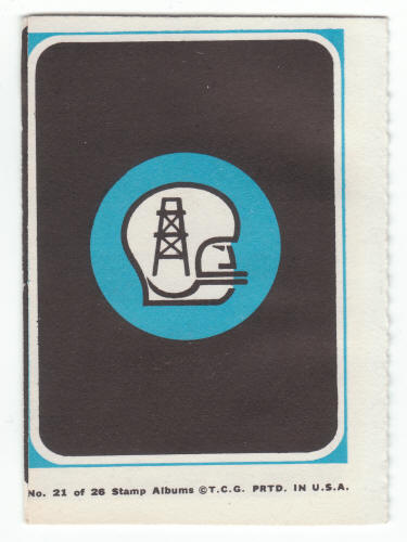 1969 Topps Houston Oilers 4-in-1 Mini-Card Album #21 back