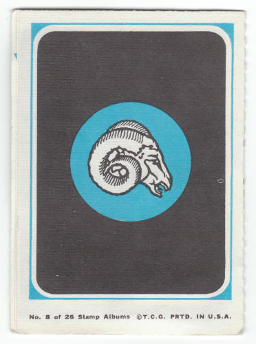 1969 Topps Los Angeles Rams 4-in-1 Mini-Card Album #8 back
