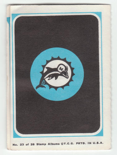 1969 Topps Miami Dolphins 4-in-1 Mini-Card Album #23 back