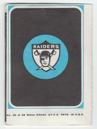 1969 Topps Oakland Raiders 4-in-1 Mini-Card Album #25 Complete