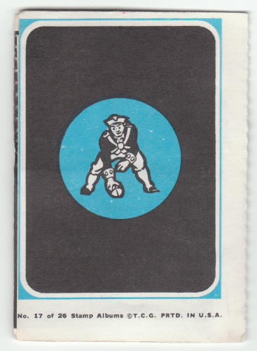 1969 Topps Boston Patriots 4-in-1 Mini-Card Album #17 Complete back