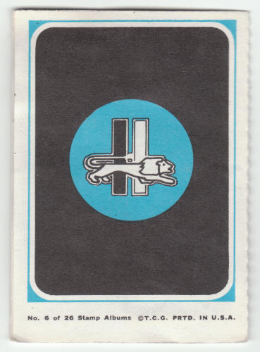 1969 Topps Detroit Lions 4-in-1 Mini-Card Album #6 Complete back