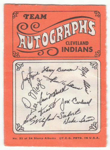 1969 Topps Stamp Album #21 Cleveland Indians back cover