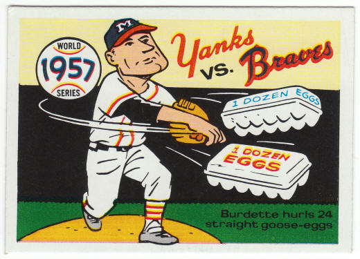 1970 Fleer 1957 World Series Card #54 front