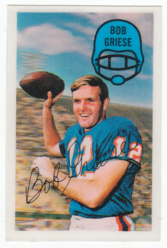 1970 Kelloggs Football Bob Griese #17