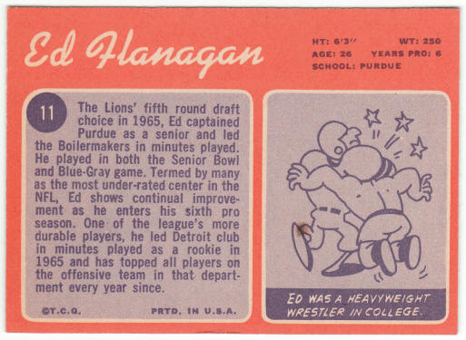 1970 Topps Football #11 Ed Flanagan Rookie Card