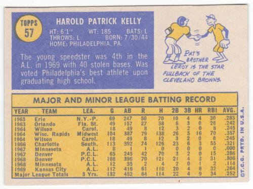 1970 Topps Baseball #57 Pat Kelly