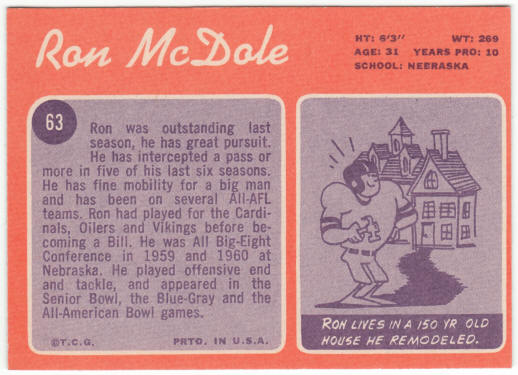 1970 Topps Football #63 Ron McDole