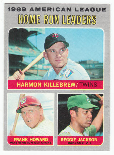 1970 Topps AL HR Leaders Harmon Killebrew Frank Howard Reggie Jackson front