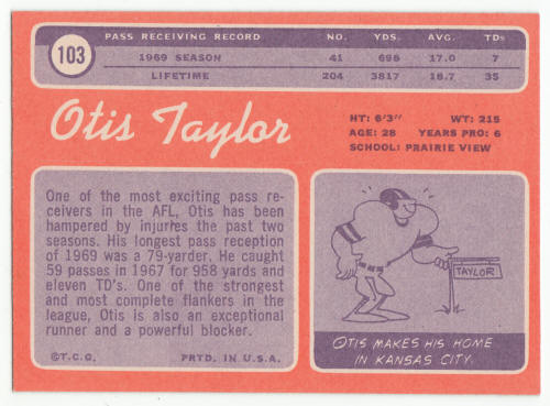 1970 Topps Football #103 Otis Taylor