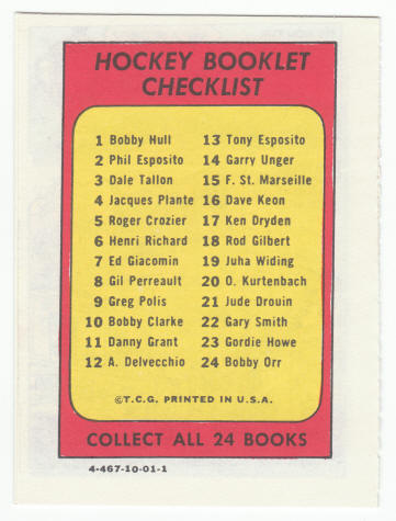 1971-72 Topps Hockey Booklet Danny Grant #11