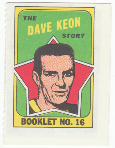 1971-72 Topps Hockey Booklet Dave Keon #16