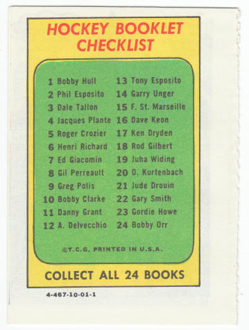 1971-72 Topps Hockey Booklet Dave Keon #16