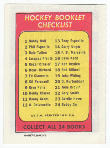 1971-72 Topps Hockey Booklet Rod Gilbert #18
