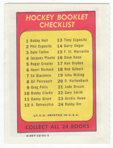 1971-72 Topps Hockey Booklet Phil Esposito #2