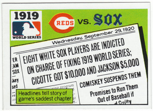 1971 Fleer 1919 World Series Card #17 front