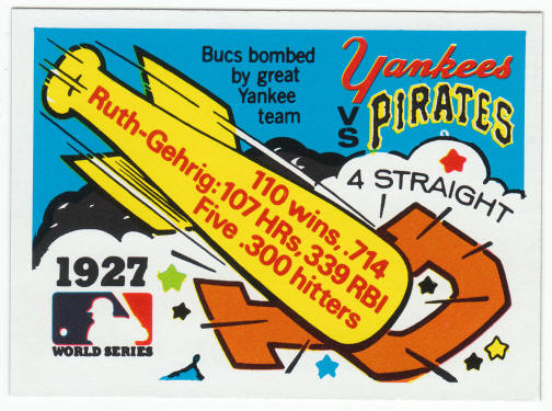 1971 Fleer 1927 World Series Card #25 Babe Ruth Lou Gehrig