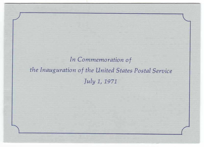 In Commemoration Of The Inauguration Of The USPS Silver Medal Stamps booklet