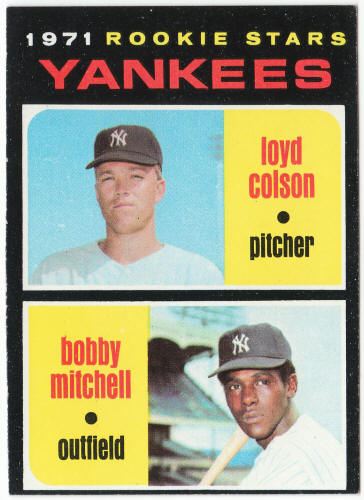 1971 Topps Baseball #111 Yankees Rookies Loyd Colson Bobby Mitchell