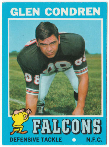 1971 Topps Football #122 Glen Condren Rookie Card