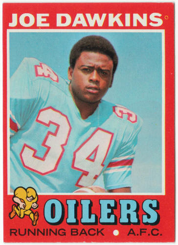 1971 Topps Football #141 Joe Dawkins Rookie Card