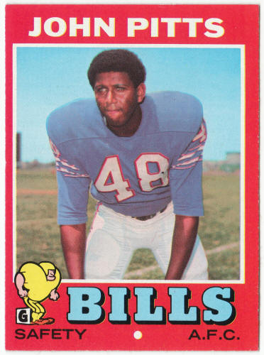 1971 Topps Football #163 John Pitts Rookie Card