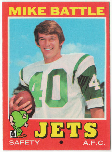 1971 Topps Football #179 Mike Battle Rookie Card